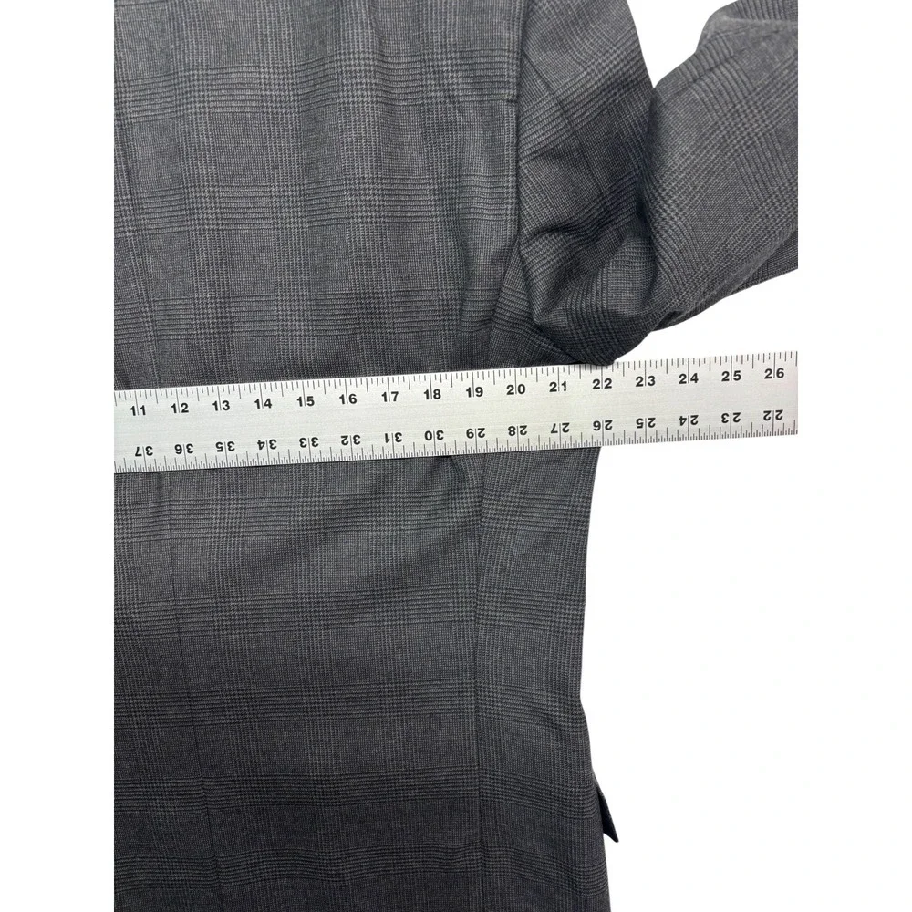 vtg 90s Joseph Abboud 40R 32x32 Gray Glen Plaid 2pc Pant Suit Wool USA Pleated